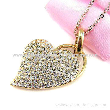 Popular Metal Heart Jewelry USB Flash Drive, 4GB Capacity with CE, RoHS, FCC MarksNew